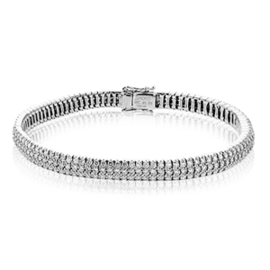 18Kt White Gold Diamond Pave Tennis Bracelet
