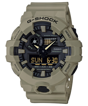 Stainless Steel Black Dial With Beige Accents Analog/Digital Ga-700 Series Watch GA700UC-5A