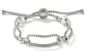 Sterling silver classic chain pull through bracelet