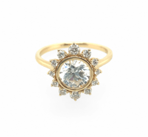 14K Yellow Gold Diamond Engagement Ring Semi-Mount